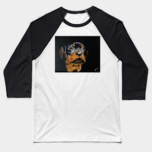 Rascal the Rottweiler Pup Baseball T-Shirt